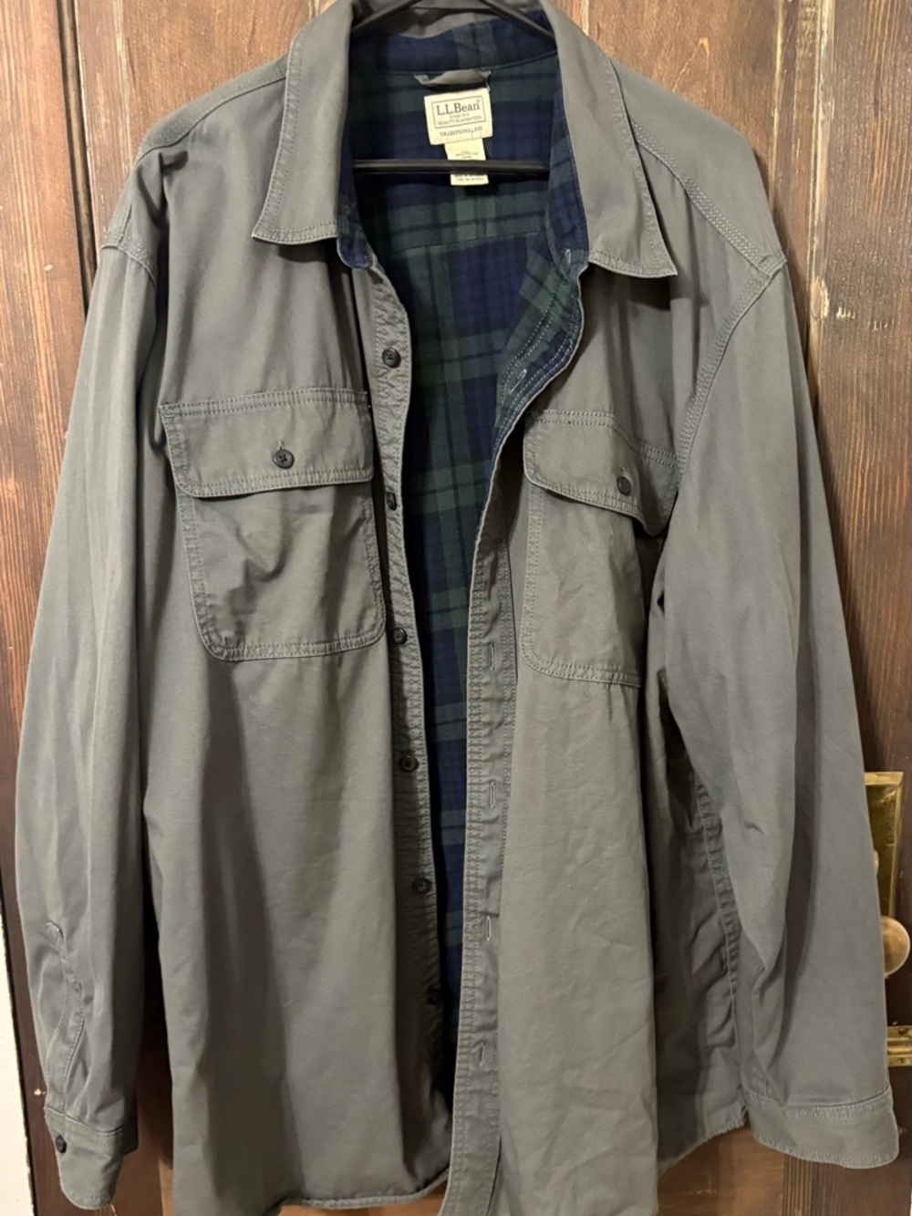 L.L. Bean Men's Gray Button-Front Utility Jacket